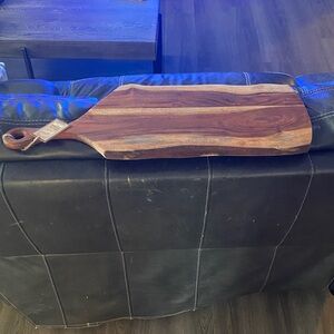 Kirklands Natural Wood Serving Board with Handle